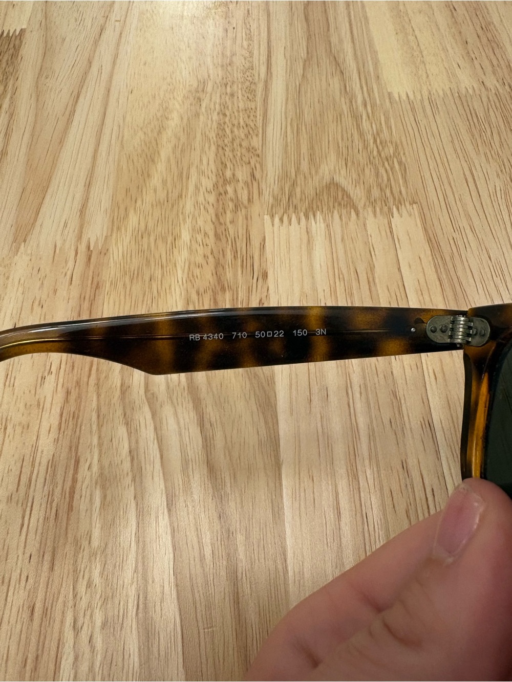 Ray-Ban RB4340 Wayfarer Tortoise Sunglasses Made in Italy - Picture 3 of 5